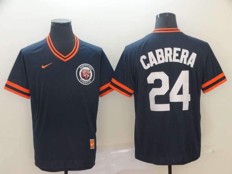 Men's Detroit Tigers Miguel Cabrera #24 Navy Jersey